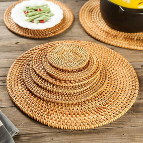 Conjunto Sousplat De Rattan - 6 peças