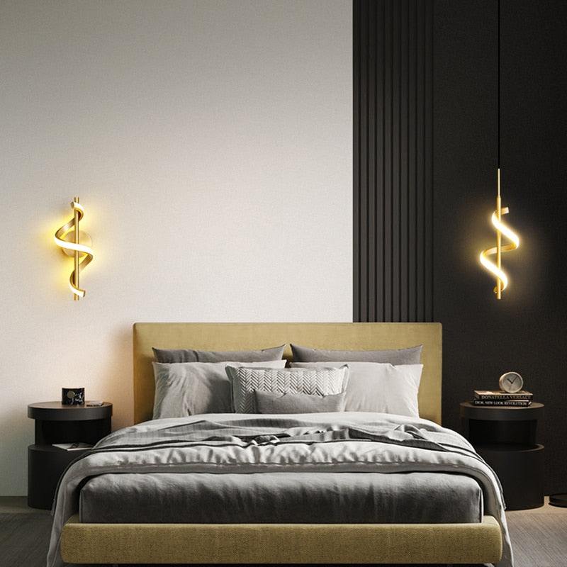 Pendentes & Arandelas Curvas em led - design moderno